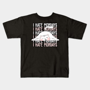 I hate mondays cute cat Kids T-Shirt